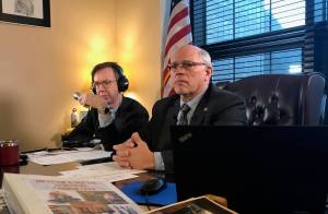 Sen. John Coghill, R-North Pole, listens to a question during a press conference in this Empire file photo. (Alex McCarthy | Juneau Empire)