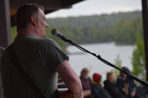 Shonathin Hoskins opens at the seasons first Levitt Amp music series in Soldotna Creek Park on Wednesday, June 2, 2021. (Camille Botello / Peninsula Clarion)