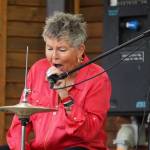 Connie Brannock, part of Connie Brannocks Tiny House of Funk, performs during the Soldotna Music Series at Soldotna Creek Park in Soldotna, Alaska, on Wednesday, June 21, 2023. (Jake Dye/Peninsula Clarion)