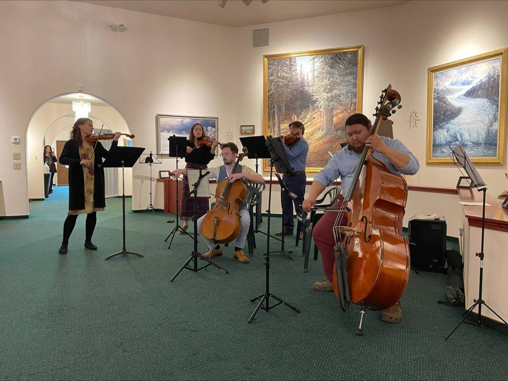 The Anchorage Bowl Chamber Orchestra plays at the Norman Lowell Gallery in Anchor Point. (Photo courtesy Anchorage Bowl Chamber Orchestra)