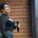 Ellie and the Echoes perform the last night of the Levitt AMP Soldotna Music Series at Soldotna Creek Park in Soldotna, Alaska, on Wednesday, Aug. 28, 2024. (Jake Dye/Peninsula Clarion)