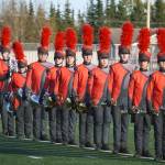 The Kenai Central High School Marching Band performs Snakes and Songbirds: The Music of the Hunger Games during the Kenai Marching Showcase at Ed Hollier Field in Kenai, Alaska, on Saturday, Sept. 21, 2024. (Jake Dye/Peninsula Clarion)
