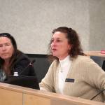 Kenai Peninula Borough School District Assistant Superintendent Kari Dendurent speaks during a meeting of the Kenai Peninsula Borough School District Charter Oversight Committee in Soldotna, Alaska, on Monday, Oct. 21, 2024. (Jake Dye/Peninsula Clarion)