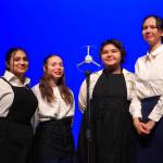 The cast of Annie rehearse at Kenai Central High School in Kenai, Alaska, on Wednesday, Nov. 6, 2024. (Jake Dye/Peninsula Clarion)