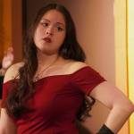 Somi Clendaniel, as Miss Scarlet, rehearses Seward High School Theatre Collectives Clue at Seward High School in Seward, Alaska, on Thursday, Nov. 7, 2024. (Jake Dye/Peninsula Clarion)