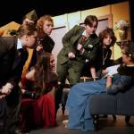 The cast of Seward High School Theatre Collectives Clue rehearse at Seward High School in Seward, Alaska, on Thursday, Nov. 7, 2024. (Jake Dye/Peninsula Clarion)