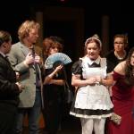 The cast of Seward High School Theatre Collectives Clue rehearse at Seward High School in Seward, Alaska, on Thursday, Nov. 7, 2024. (Jake Dye/Peninsula Clarion)