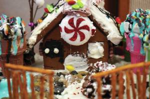 Jake Dye/Peninsula Clarion
A gingerbread house constructed by Aurelia, 6, is displayed in the Kenai Chamber of Commerces 12th Annual Gingerbread House Contest at the Kenai Chamber of Commerce and Visitor Center on Wednesday.