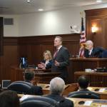 Gov. Mike Dunleavy delivers his State of the State speech Tuesday, Jan. 28, 2025, at the Alaska State Capitol. (Klas Stolpe/Juneau Empire)