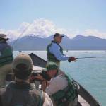 Former President Jimmy Carter and Rosalynn Carter fly fish on Skilak Lake inlet, Kenai National Wildlife Refuge<ins>,</ins> <ins>Alaska</ins>. (Photo by Kirk Hoessle/courtesy)