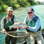 Alaska Wildland Adventures Fishing guide Todd Harris and former President Jimmy Carter fish on the upper Kenai River in the Kenai National Wildlife Refuge<ins>,</ins> <ins>Alaska</ins>. (Photo by Kirk Hoessle/courtesy)