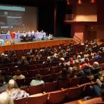 Around 100 people fill seats during a meeting of the Kenai Peninsula Borough School Districts Board of Education in Homer, Alaska, on Monday, March 3, 2025. (Jake Dye/Peninsula Clarion)