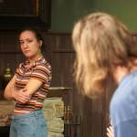 Petra Murray and Andrew Gunter rehearse The Mousetrap at the Kenai Performers Theater near Soldotna, Alaska, on Wednesday, March 19, 2025. (Jake Dye/Peninsula Clarion)