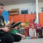 Second graders participate in a music lesson led by Delana Green at Tustumena Elementary School in Kasilof, Alaska, on Friday, March 21, 2025. (Jake Dye/Peninsula Clarion)