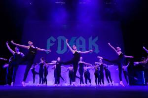 Dancers rehearse Forever Dances 10th Anniversary Company Showcase, Down Memory Lane, at Kenai Central High School in Kenai, Alaska, on Wednesday, March 26, 2025. (Jake Dye/Peninsula Clarion)