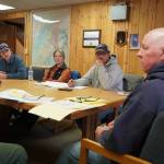 Greg Brush, right, speaks during an emergency meeting of the Kenai River Special Management Area Advisory Boards guide committee at the Kenai Peninsula Region Office of Alaska State Parks near Soldotna, Alaska, on March 5, 2025. (Jake Dye/Peninsula Clarion)
