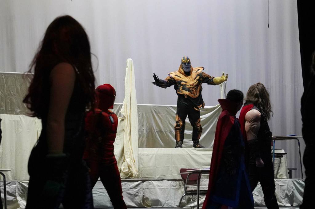 Diamond Dance Project rehearses Academy of Heroes at Kenai Central High School in Kenai, Alaska, on Wednesday, April 2, 2025. (Jake Dye/Peninsula Clarion)