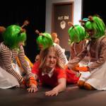 The cast of Seward High School Theatre Collectives Charlie and the Chocolate Factory rehearse on Thursday, April 3, 2025. (Jake Dye/Peninsula Clarion)