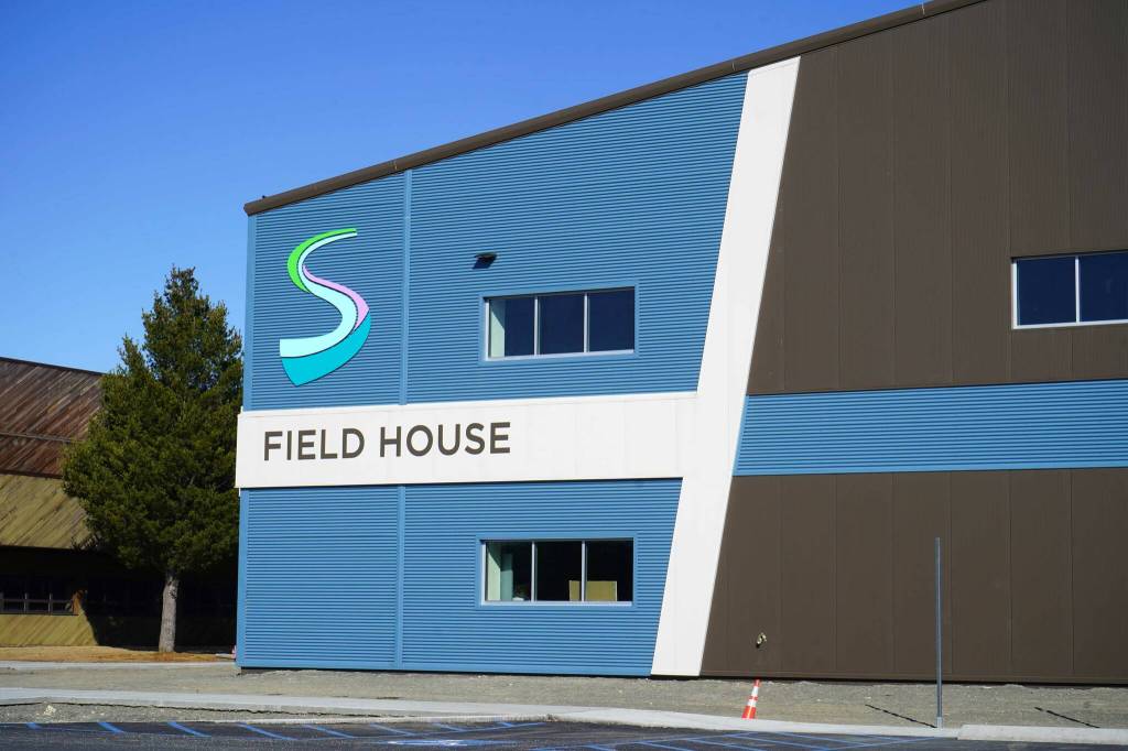 The Soldotna Field House is seen on a sunny Monday, March 31, 2025, in Soldotna, Alaska. (Jake Dye/Peninsula Clarion)