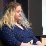 Sarah Anne Sulzer rehearses Picnic at the Kenai Performers Theater near Soldotna, Alaska, on Saturday, April 26, 2025. (Jake Dye/Peninsula Clarion)