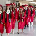 Students process into the Kenai Central High School graduation ceremony in Kenai, Alaska, on Tuesday, May 20, 2025. (Jake Dye/Peninsula Clarion)