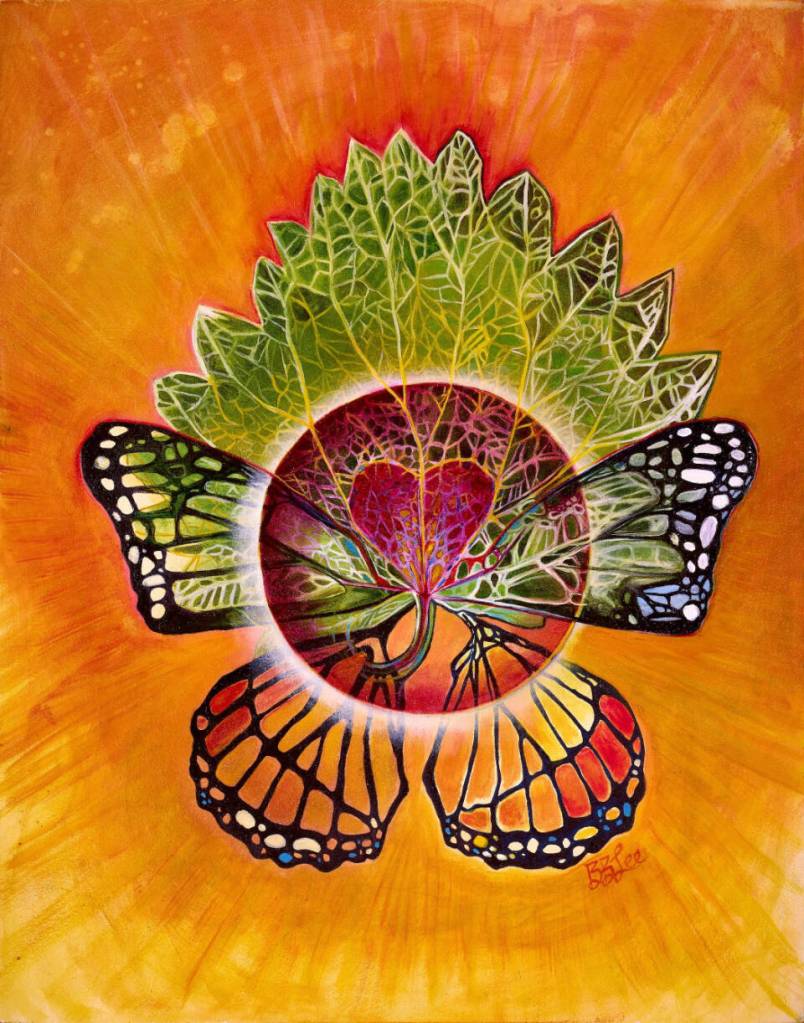 Radiate Your Divine Gifts is a painting by Brianna Lee on display through May in her exhibit at Bunnell Street Arts Center in Homer, Alaska. Photo provided by Brianna Lee