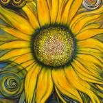 Unfurl Your Gifts is an oil painting by Brianna Lee on display through May in her exhibit, The Inner Garden, at Bunnell Street Arts Center in Homer, Alaska. Photo by Christina Whiting