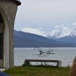 Boats gather offshore the Homer Spit in honor of the 2025 Blessing of the Fleet on Tuesday, May 20 at the Seafarers Memorial on the Homer Spit. (Chloe Pleznac/Homer News)