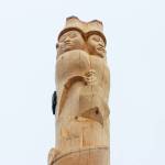 The Fishermans Honor Totem Pole features family members watching for a safe return for all fishermen. (Jasz Garrett / Juneau Empire)