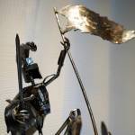 Metal art by David Morris is showcased in Steel Sentiments at the Kenai Art Center in Kenai, Alaska, on Wednesday, June 11, 2025. (Jake Dye/Peninsula Clarion)