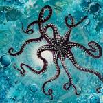"Octopus" is an acrylic painting by new co-op member Heather Mann on display at Ptarmigan Arts in Homer, Alaska. Photo provided by Ptarmigan Arts
