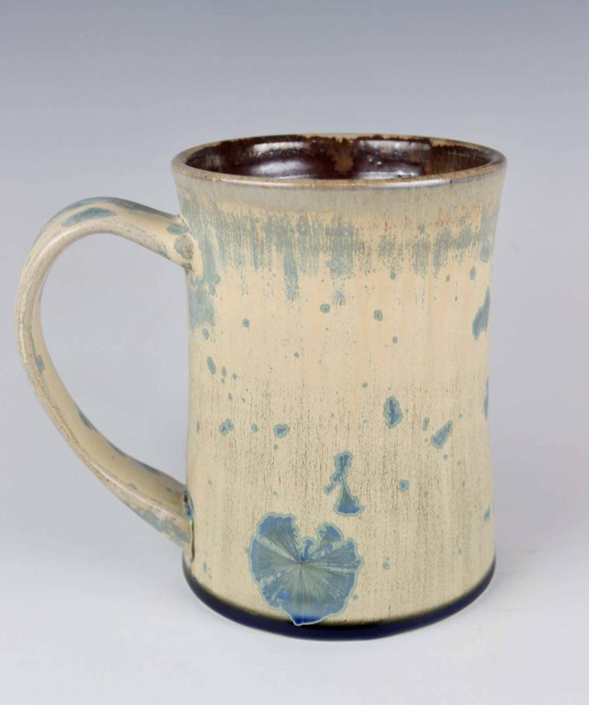 Mugs by Homer potter Jeff Szarzi are on display in a collaborative exhibit with painter Gail Priday through July 2025 at Bunnell Street Arts Center in Homer, Alaska. Photo provided by Bunnell Street Arts Center