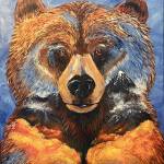 Bear is an acrylic painting by Felicity Rae Jones/Bechtel, on display through August in her exhibit, Finding New Joys, at the Art Shop Gallery. Photo provided by the Art Shop Gallery