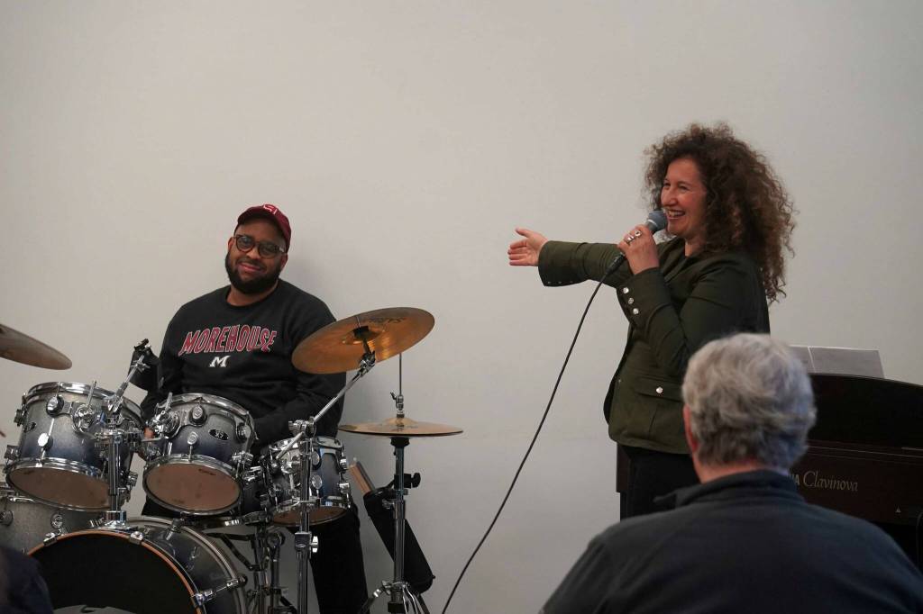 Svetlana and the New York Collective put on a jazz workshop at the Soldotna Public Library in Soldotna, Alaska, on Tuesday, Aug. 26, 2025. (Provided by KDLL 91.9 FM)