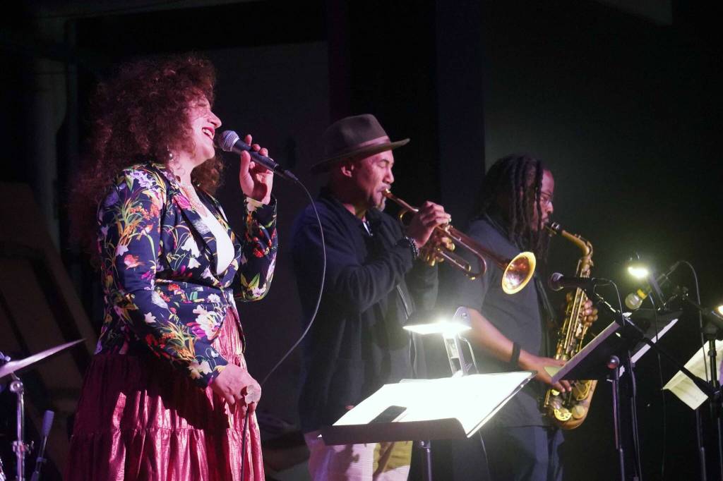 Svetlana and the New York Collective perform during An Evening of Jazz and Swing at the Triumvirate Theatre in Kenai, Alaska, on Wednesday, Aug. 27, 2025. (Provided by KDLL 91.9 FM)