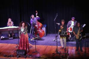 Svetlana and the New York Collective perform during An Evening of Jazz and Swing at the Triumvirate Theatre in Kenai, Alaska, on Wednesday, Aug. 27, 2025. (Provided by KDLL 91.9 FM)