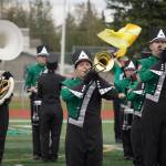 The Colony High School Marching Band performs during the Second Annual Kenai Marching Showcase at Kenai Central High School in Kenai, Alaska. (Jake Dye/Peninsula Clarion)