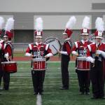 The Wasilla High School Marching Band performs during the Second Annual Kenai Marching Showcase at Kenai Central High School in Kenai, Alaska. (Jake Dye/Peninsula Clarion)