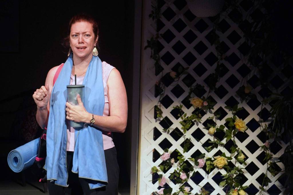 Amy Burton rehearses Savannah Sipping Society at the Kenai Performers Theater near Soldotna, Alaska, on Saturday, Sept. 13, 2025. (Jake Dye/Peninsula Clarion)