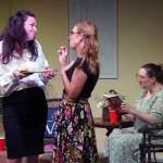 Amy Burton, Tracie Sanborn and Heidi Hinz rehearse Savannah Sipping Society at the Kenai Performers Theater near Soldotna, Alaska, on Saturday, Sept. 13, 2025. (Jake Dye/Peninsula Clarion)