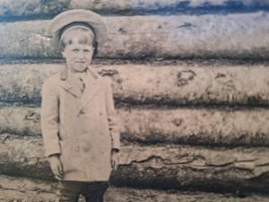 Emmett Krefting, age 6-7, at the Wible mining camping in 1907-07, about the time he first met King David Thurman. (Photo from the cover of Kreftings memoir, Alaskas Sourdough Kid)
