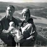 Charles and Tone Deehr are photographed with their daughter, Tina, near Dawson City, Yukon in 1961. Photo courtesy Charles Deehr