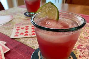 This virgin blueberry margarita made with blueberry flavored kombucha is perfect for sipping while playing cards.  Photo by Tressa Dale/Peninsula Clarion