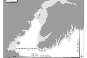 A map depicts the Cook Inlet Area state waters closed to retention of big skates through Dec. 31, 2025. Photo courtesy of the Alaska Department of Fish and Game