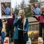 Denali Marin speaks during an anti-ICE protest in Juneau on Jan. 29<ins>, 2026</ins>. Over 200 people gathered at the Dimond Courthouse plaza to protest advancing funding for ICE, whose agents have detained a 5-year-old boy and killed two people in Minneapolis in recent weeks.