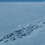 Northern sea ice, such as this surrounding the community of Kivalina, has declined dramatically in area and thickness over the last few decades. Photo courtesy Ned Rozell