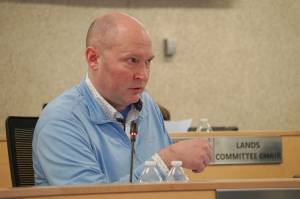 Ryan Tunseth speaks during a meeting of the Kenai Peninsula Borough Assembly in Soldotna, Alaska, on Tuesday, May 6, 2025. (Jake Dye/Peninsula Clarion)