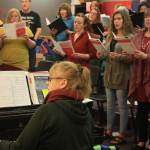 Accompanist Maria Allison plays during a rehearsal of the Kenai Peninsula Singers on Dec. 11. The Peninsula Singers and Redoubt Chamber Orchestra will perform together in the 2017 Evening of Christmas on Friday, Dec. 15. (Photo by Erin Thompson/Peninsula Clarion)